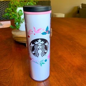 Starbucks Holiday 16oz pink and white Tumbler